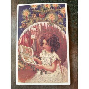 Vintage Victorian Christmas & New Year Postcards Set Girls Boys Santa Angels